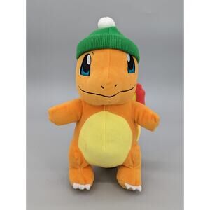 WCT Pokémon 9" Charmander Plush With Green Beanie Stocking Hat Stuffed Animal